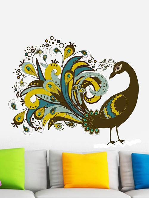 impression wall peacock wall sticker - 13654303 - Very Small Image - 1