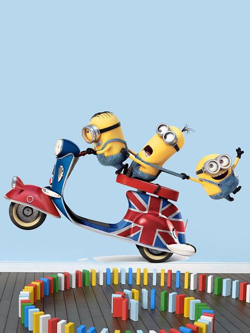 impression wall minions on scooter wall sticker - 13654306 - Very Small Image - 1