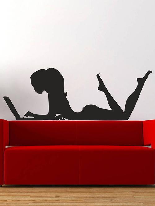 impression wall chatting girl wall sticker - 13654376 - Very Small Image - 1