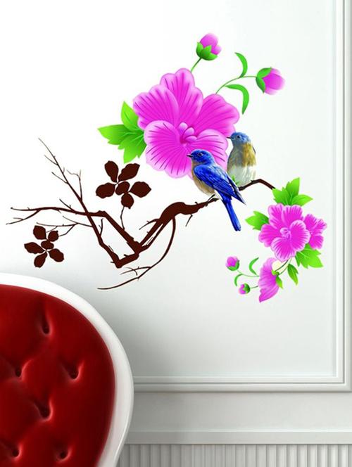 impression wall bird on branch wall sticker - 13654384 - Very Small Image - 1