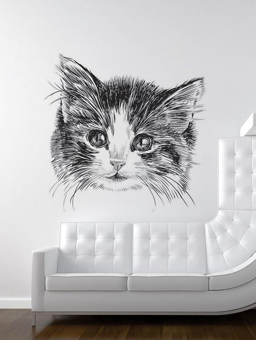 impression wall cute cat wall sticker - 13654405 - Very Small Image - 1