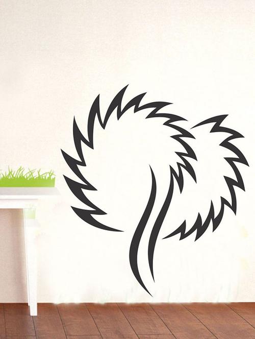 impression wall black swirl flower pvc wall stickers - 13654444 - Very Small Image - 1