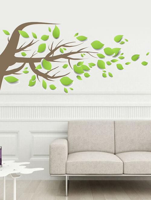 impression wall green tree pvc wall stickers - 13654445 - Very Small Image - 1