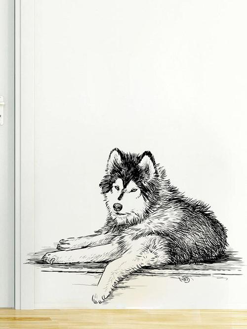 impression wall wolf pvc wall stickers - 13654486 - Very Small Image - 1