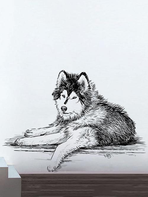 impression wall wolf pvc wall stickers - 13654487 - Very Small Image - 1