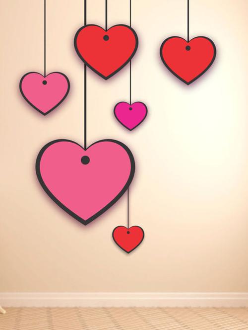 impression wall hanging hearts wall sticker - 13654544 - Very Small Image - 1