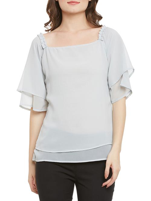light blue georgette top - 13657099 - Very Small Image - 1