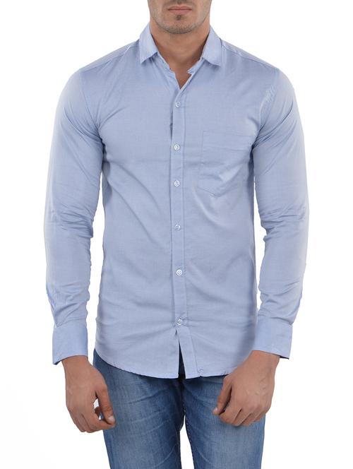 light blue cotton casual shirt - 13657300 - Very Small Image - 1