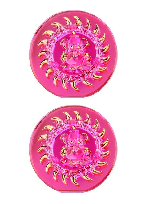 lakshya pink blessing ganesha for table top & wall hanging (set of 2) - 13659325 - Very Small Image - 1