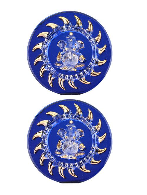 lakshya blue blessing ganesha for table top & wall hanging (set of 2) - 13659326 - Very Small Image - 1