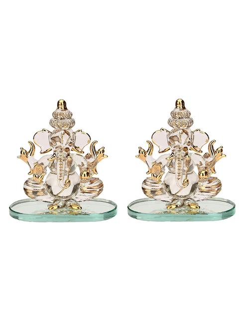 lakshya blessing 3d ganesha with golden polish (set of 2) - 13659356 - Very Small Image - 1