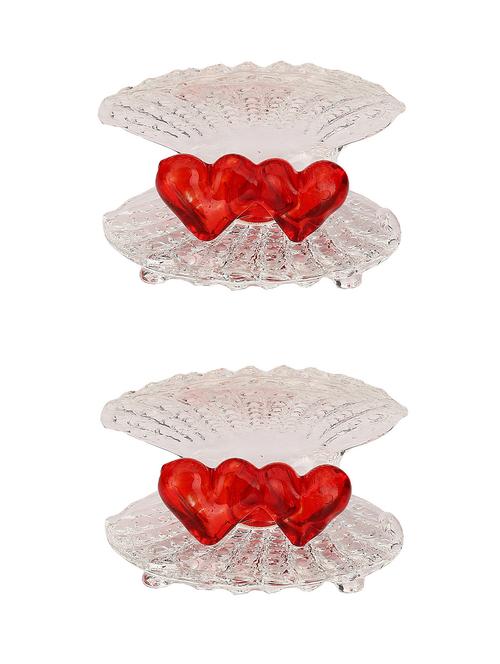 lakshya couple red heart in caring sea shell (set of 2) - 13659363 - Very Small Image - 1