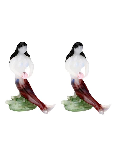 lakshya lovely & innocent crystal sea fairy sitting & waiting for you figurine (set of 2) - 13659368 - Very Small Image - 1