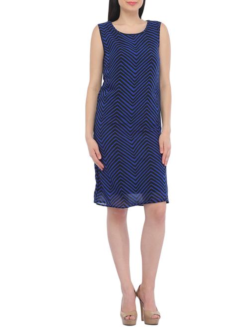 blue chevron printed dress - 13659740 - Very Small Image - 1