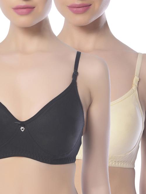 set of 2 multi colored cotton regular bras - 13659999 - Very Small Image - 1