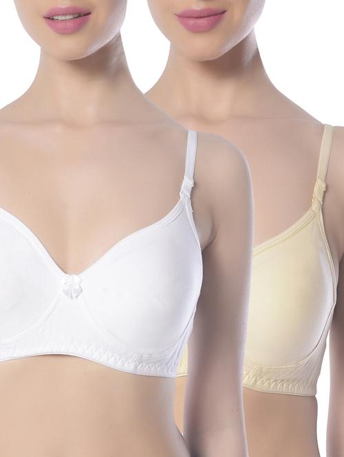 set of 2 multi colored cotton regular bras - 13660000 - Very Small Image - 1