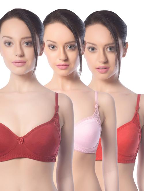 set of 3 bow patch bra - 13660005 - Very Small Image - 1