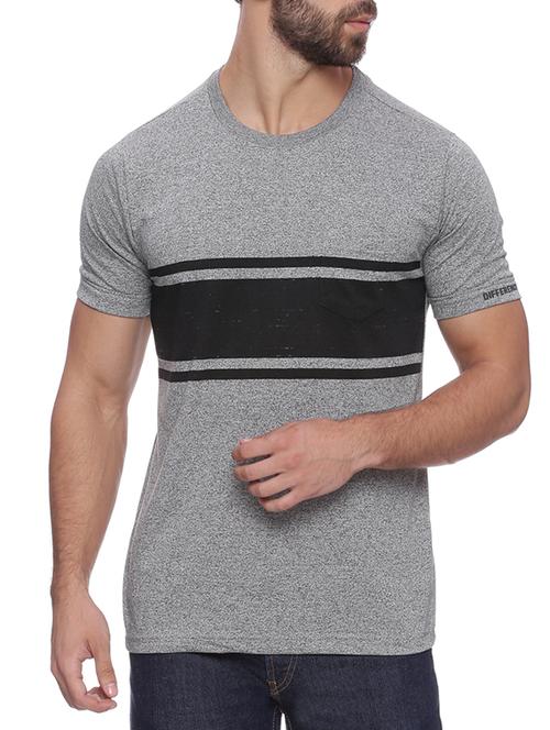 grey cotton striped t-shirt - 13667658 - Very Small Image - 1