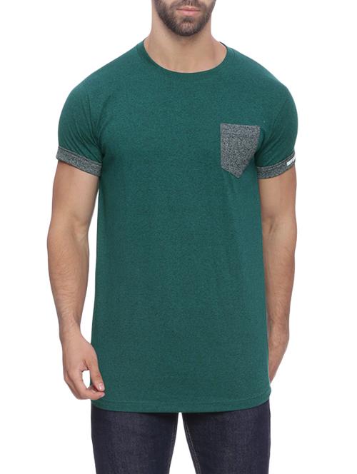 dark green cotton t-shirt - 13667679 - Very Small Image - 1