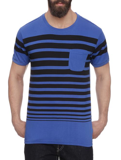 dark blue striped cotton t-shirt - 13667716 - Very Small Image - 1