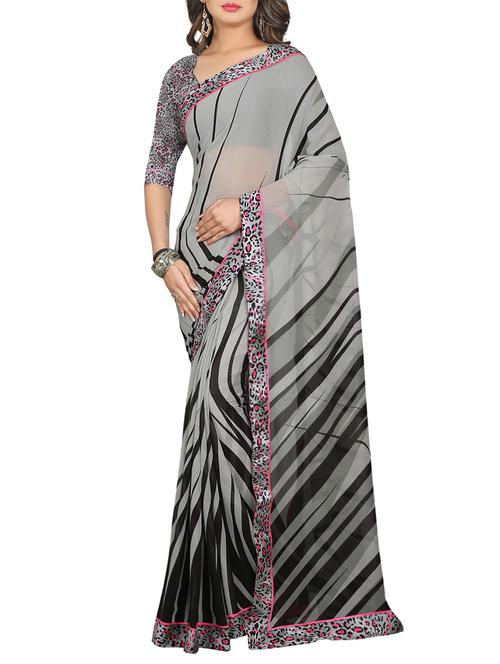 leheriya printed saree with blouse - 13669917 - Very Small Image - 1