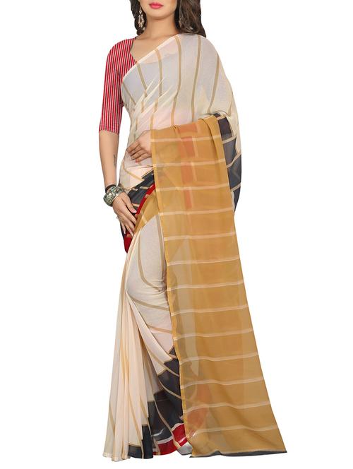 multi colored georgette printed saree with blouse - 13669931 - Very Small Image - 1