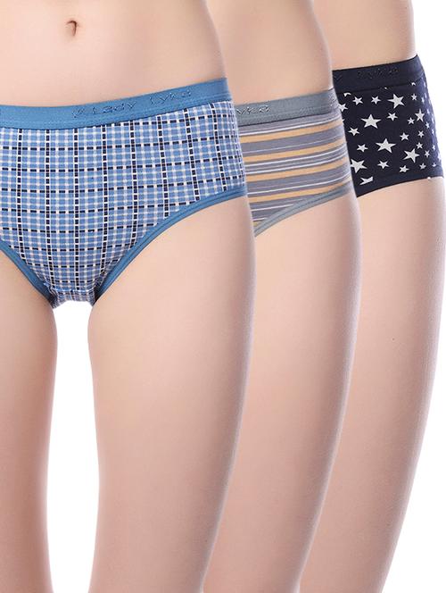 set of 3 multicolored printed cotton panties - 13670967 - Very Small Image - 1