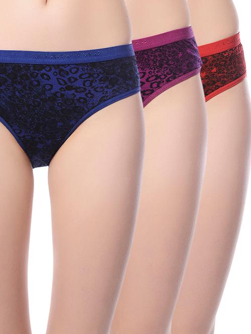 set of 3 multicolored printed cotton panties - 13670983 - Very Small Image - 1