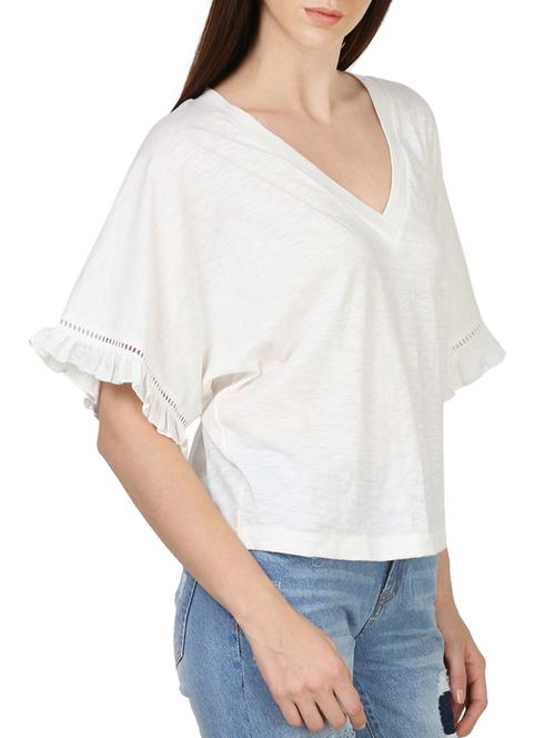 jersey top with frill detail at the sleeve - 13672307 - Very Small Image - 1