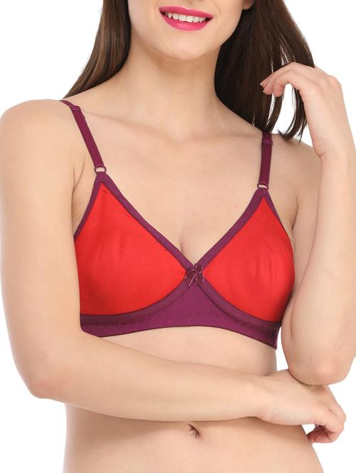 red cotton regular bra - 13678431 - Very Small Image - 1