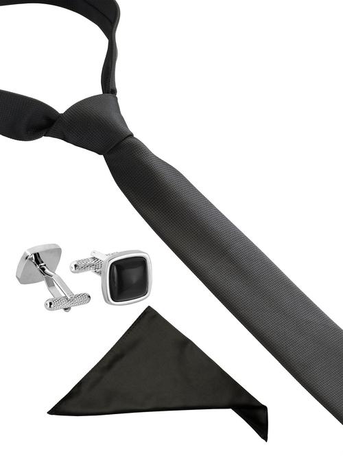 black tie, pocket square and cufflinks - 13680386 - Very Small Image - 1