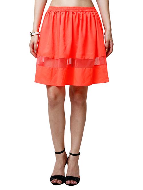 orange flared skirt - 13682614 - Very Small Image - 1