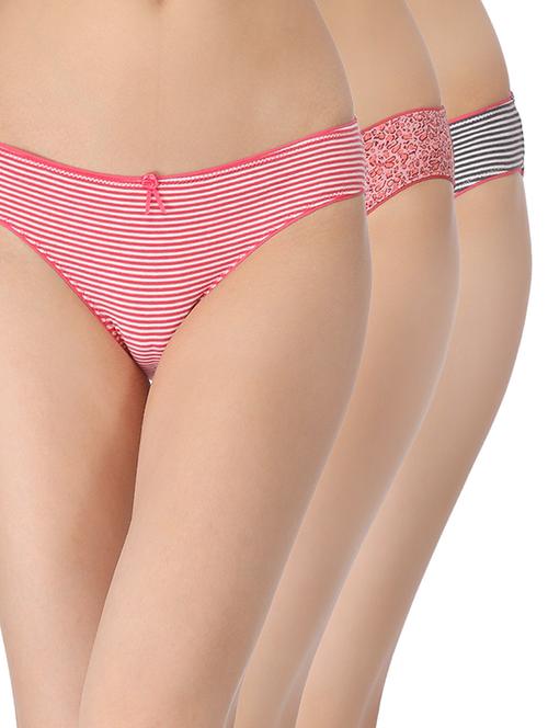 set of 3 multi colored cotton regular panty - 13683195 - Very Small Image - 1