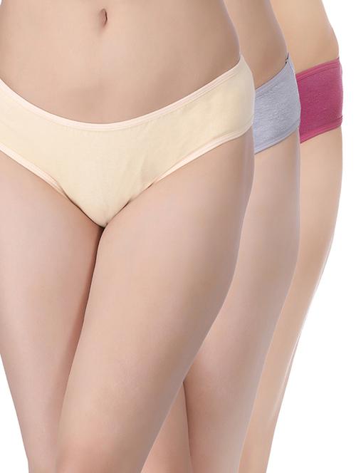 set of 3 multi colored cotton bikini panty - 13683198 - Very Small Image - 1