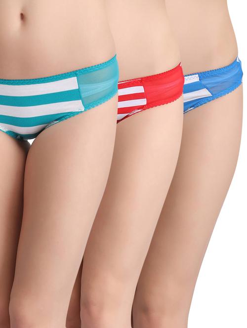 set of 3 multi colored cotton panty - 13683209 - Very Small Image - 1