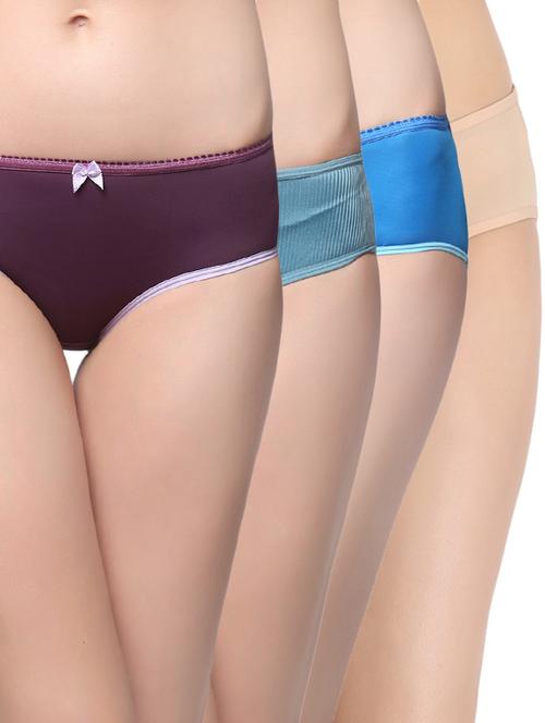 set of 4 multi colored nylon panties - 13683221 - Very Small Image - 1