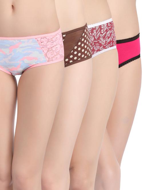 set of 4 multi colored cotton panty - 13683271 - Very Small Image - 1