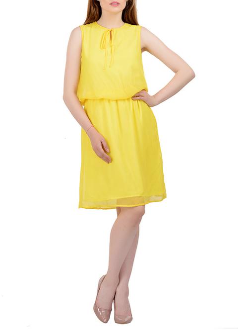 women's fit & flare solid dress - 13683796 - Very Small Image - 1
