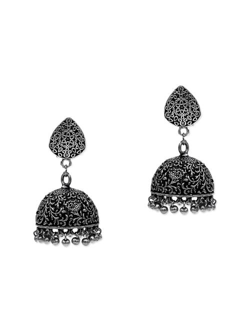 zerokaata german silver the royal jhumki earrings - 13685355 - Very Small Image - 1