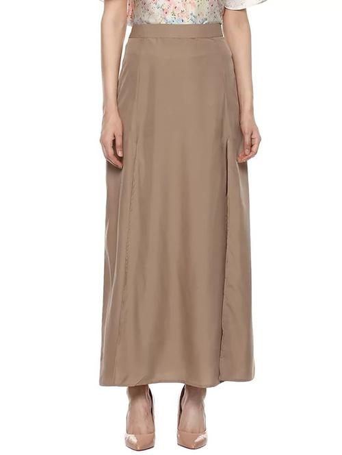 beige crepe maxi skirt - 13685784 - Very Small Image - 1