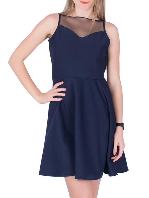 navy blue lycra skater dress - 13685900 - Very Small Image - 1