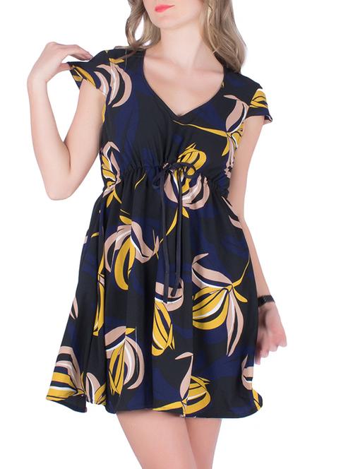blue crepe skater dress - 13685915 - Very Small Image - 1