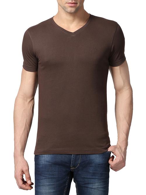 brown cotton t-shirt - 13686033 - Very Small Image - 1