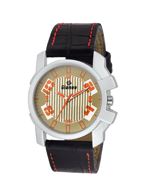 gionee round dial leather strap men watch - 13686116 - Very Small Image - 1