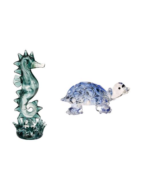 somil attractive crystal seahorse & tortoise feng-sui combo - 13686607 - Very Small Image - 1
