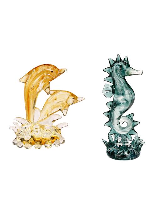 somil dolphin pair & attractive crystal seahorse combo - 13686649 - Very Small Image - 1
