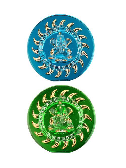 somil colorful combo blessing ganesha for table top & wall hanging - 13686681 - Very Small Image - 1
