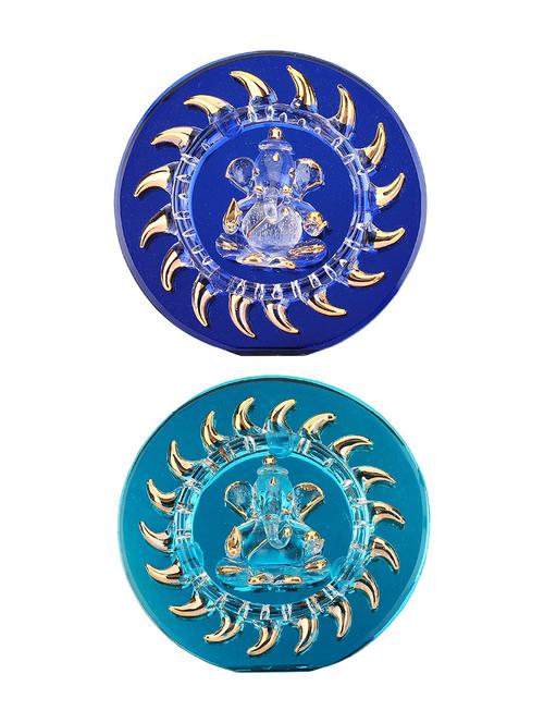 somil colorful combo blessing ganesha for table top & wall hanging - 13686688 - Very Small Image - 1