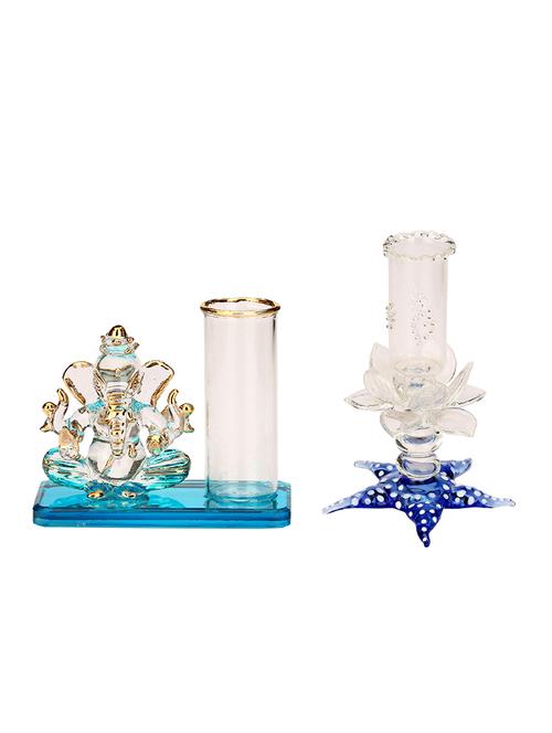 somil dual face intellectual ganesha with star candle stand & pen stand combo - 13686699 - Very Small Image - 1