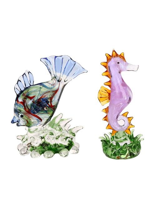 somil attractive crystal sea horse & cute playing fish in water combo - 13686711 - Very Small Image - 1